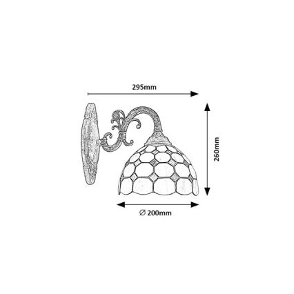 Brilagi - Aplică de perete Tiffany DORAN din vitralii, 1xE27/40W/230V