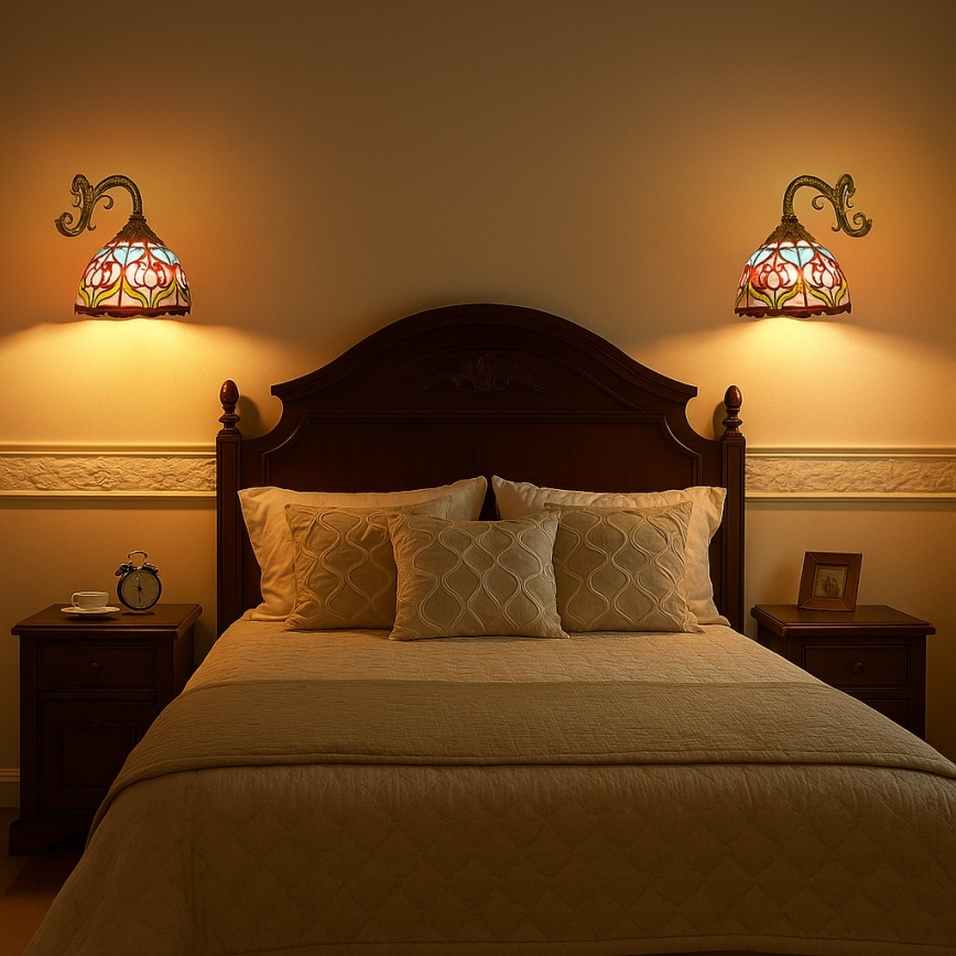 Brilagi - Aplică de perete Tiffany LORAS din vitralii 1xE27/40W/230V