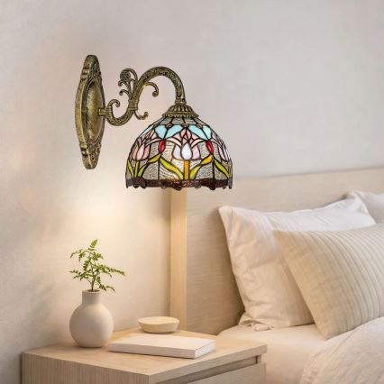 Brilagi - Aplică de perete Tiffany LORAS din vitralii 1xE27/40W/230V