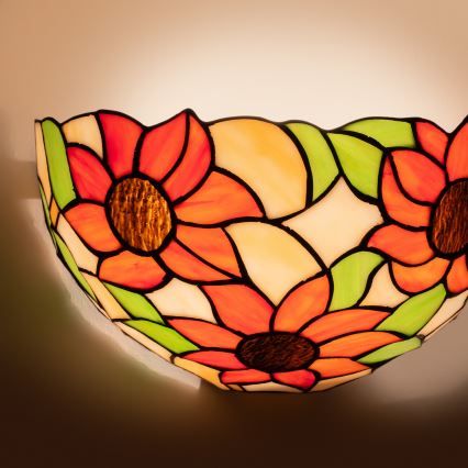 Brilagi - Aplică de perete Tiffany SUNFLOWER din vitralii, 1xE14/40W/230V