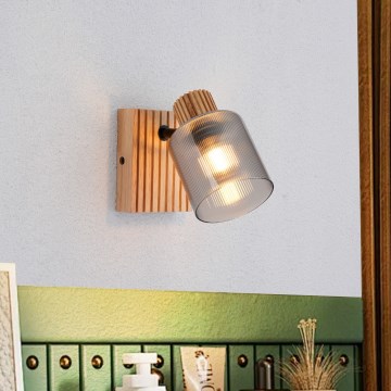 Brilagi - Aplică de perete tip spot HYGGE 1xE14/15W/230V, finisaj lemn/fumuriu
