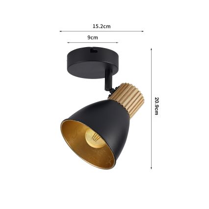 Brilagi - Aplica de perete tip spot ODENSE 1xE14/10W/230V, lemn/negru