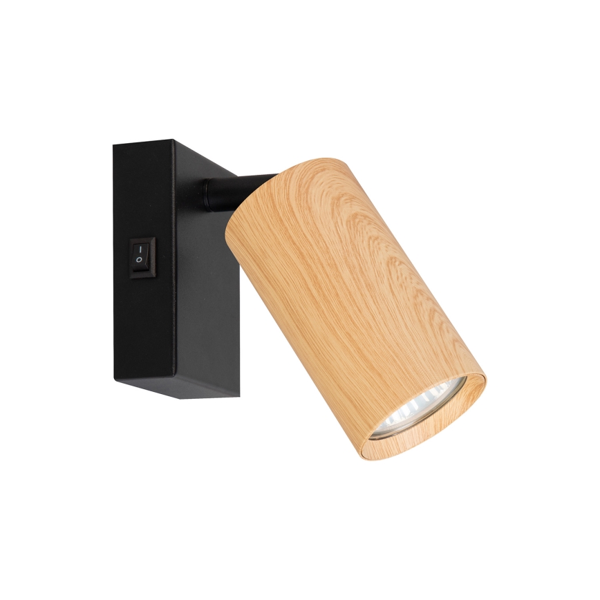 Brilagi - Aplica spot de perete cu întrerupător SELE 1xGU10/30W/230V negru/decor stejar