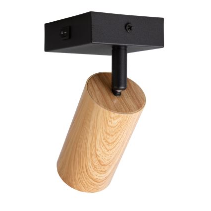 Brilagi - Aplica spot de perete cu întrerupător SELE 1xGU10/30W/230V negru/decor stejar