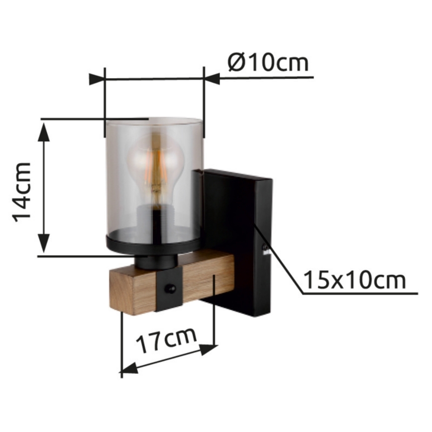 Brilagi - Aplica de perete VISTA 1xE27/60W/230V, stejar