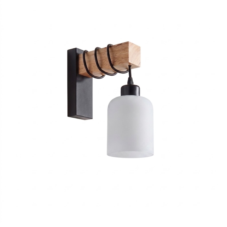 BRILAGI - Aplica de perete WOOD GLASS 1xE27/60W/230V pin/negru/alb