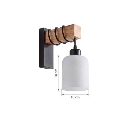 BRILAGI - Aplica de perete WOOD GLASS 1xE27/60W/230V pin/negru/alb