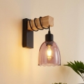 BRILAGI - Aplica de perete WOOD GLASS 1xE27/60W/230V pin/negru/bej fumuriu