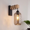 Brilagi - Aplica de perete WOOD GLASS 1xE27/60W/230V pin/negru/maro fumuriu
