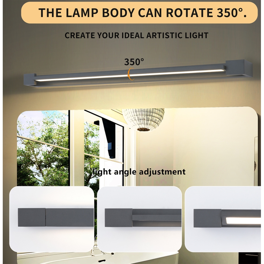 Brilagi - Aplică de perete LED pentru exterior AQUA LINE LED/24W/230V 90 cm IP44 antracit CRI 90