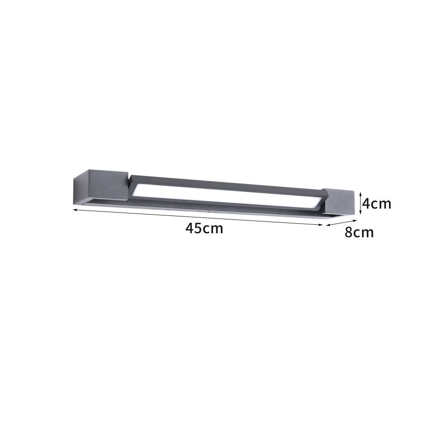 Brilagi - Aplică de exterior LED AQUA LINE, 12W, 230V, 45 cm, IP44, antracit, CRI 90