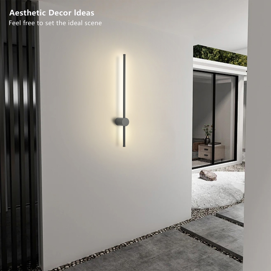 Brilagi - Aplică LED de exterior AURA, 12W, 230V, 4000K, IP54, 65 cm, antracit, CRI 90