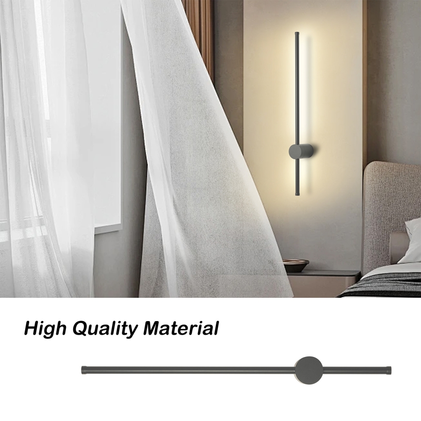 Brilagi - Aplică LED de exterior AURA, 12W, 230V, 4000K, IP54, 65 cm, antracit, CRI 90