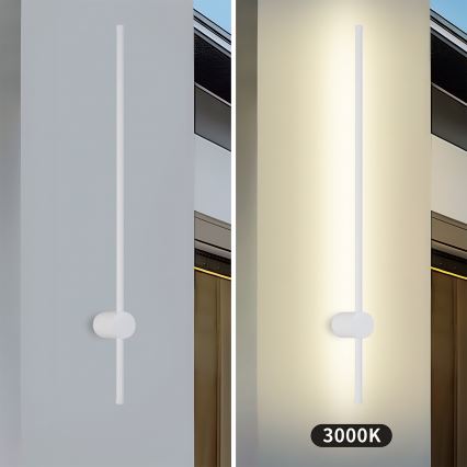 Brilagi - Aplica de perete pentru exterior AURA LED, 20W, 230V, 3000K, IP54, 97 cm, alb, CRI 90