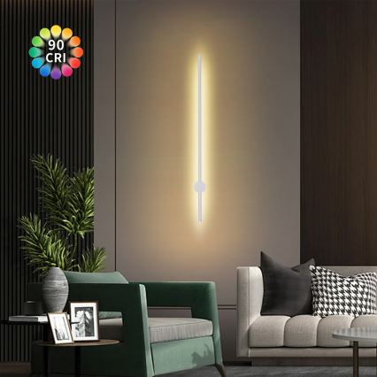 Brilagi - Aplica de perete pentru exterior AURA LED, 20W, 230V, 3000K, IP54, 97 cm, alb, CRI 90