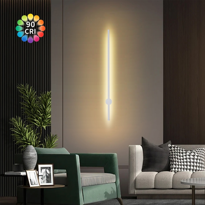 Brilagi - Aplica de perete pentru exterior AURA LED, 20W, 230V, 3000K, IP54, 97 cm, alb, CRI 90