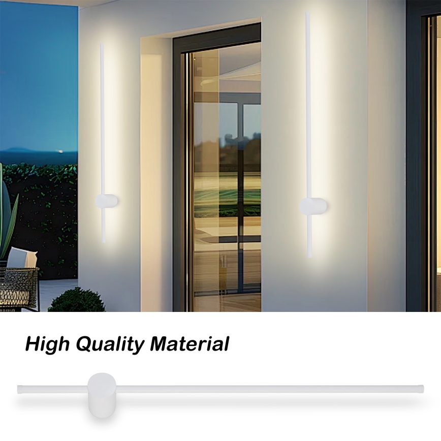 Brilagi - Aplica de perete pentru exterior AURA LED, 20W, 230V, 3000K, IP54, 97 cm, alb, CRI 90