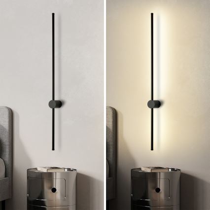 Brilagi AURA – Aplica de perete LED pentru exterior, 20W, 230V, 4000K, IP54, 97 cm, neagră, CRI 90