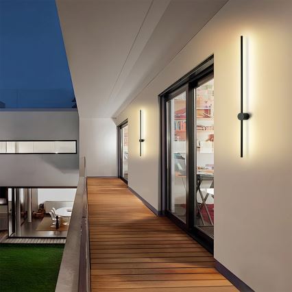 Brilagi AURA – Aplica de perete LED pentru exterior, 20W, 230V, 4000K, IP54, 97 cm, neagră, CRI 90