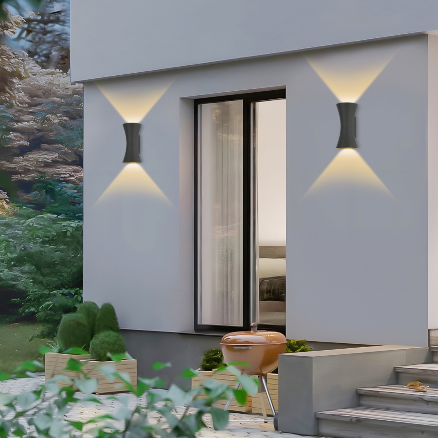 Brilagi - Aplica LED de exterior BICON, 10W, 230V, antracit, IP44