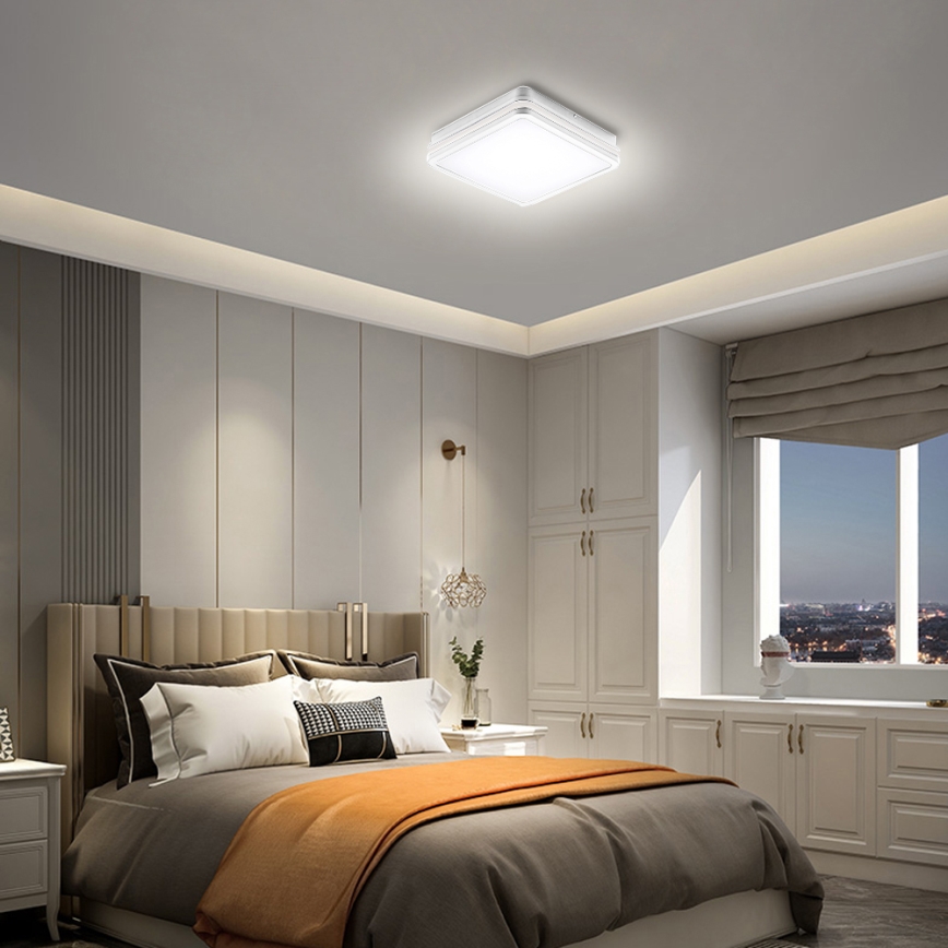 Brilagi - Aplica LED de exterior cu senzor BENE LED/18W/230V 22x22 cm alb IP54