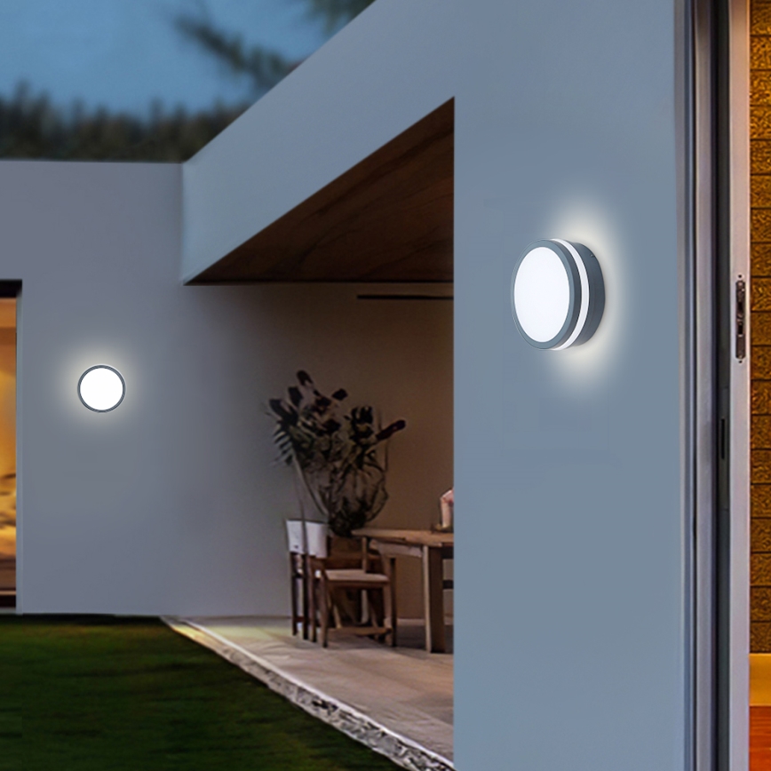 Brilagi - Corp de iluminat exterior cu senzor BENE LED/18W/230V diam. 22 cm antracit IP54