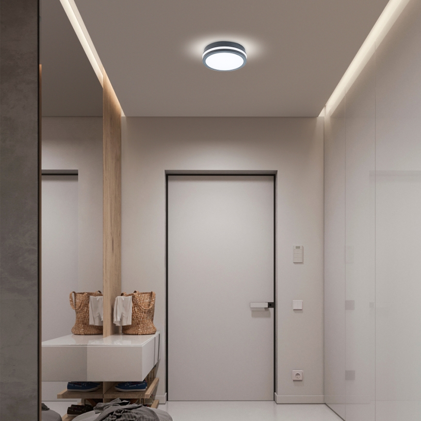 Brilagi - Corp de iluminat exterior cu senzor BENE LED/18W/230V diam. 22 cm antracit IP54