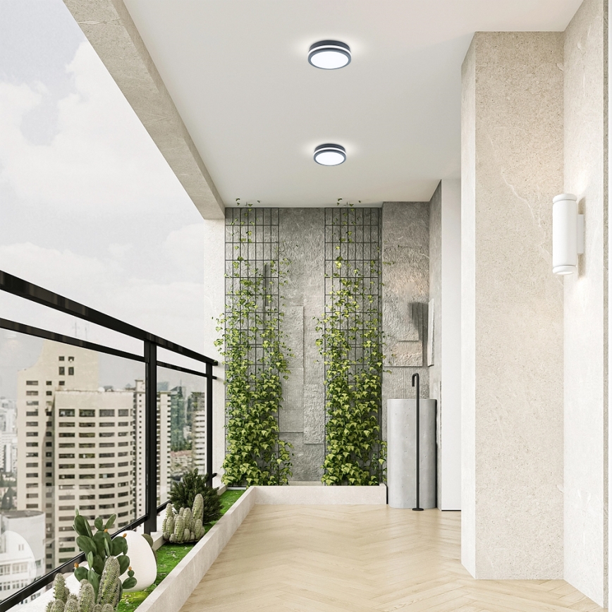 Brilagi - Corp de iluminat exterior cu senzor BENE LED/18W/230V diam. 22 cm antracit IP54