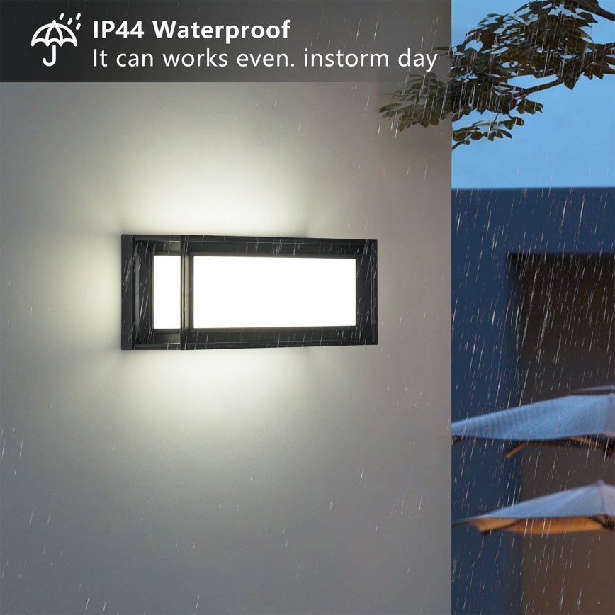 Brilagi - Aplica LED de exterior cu senzor PARKER LED/12W/230V negru IP44