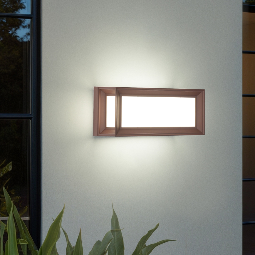 Brilagi - Lampă LED de perete pentru exterior cu senzor PARKER LED/12W/230V maro IP44