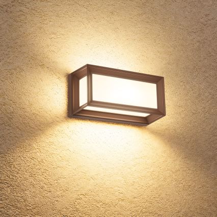 Brilagi - Lampă LED de perete pentru exterior cu senzor PARKER LED/12W/230V maro IP44