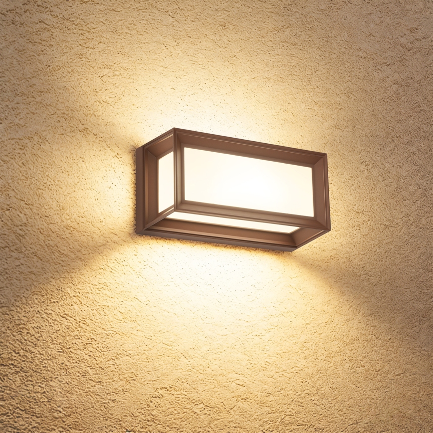 Brilagi - Lampă LED de perete pentru exterior cu senzor PARKER LED/12W/230V maro IP44
