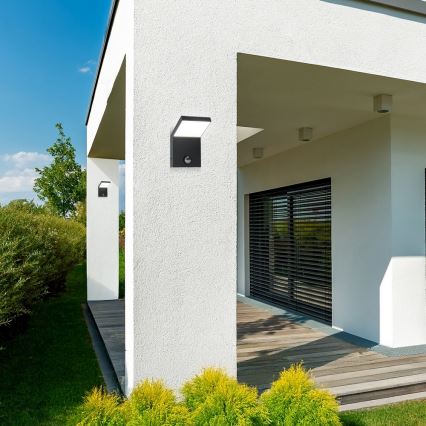 Brilagi - Aplica LED de exterior cu senzor RIANO LED/8W/230V antracit IP65