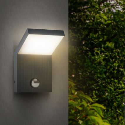 Brilagi - Aplica LED de exterior cu senzor RIANO LED/8W/230V antracit IP65