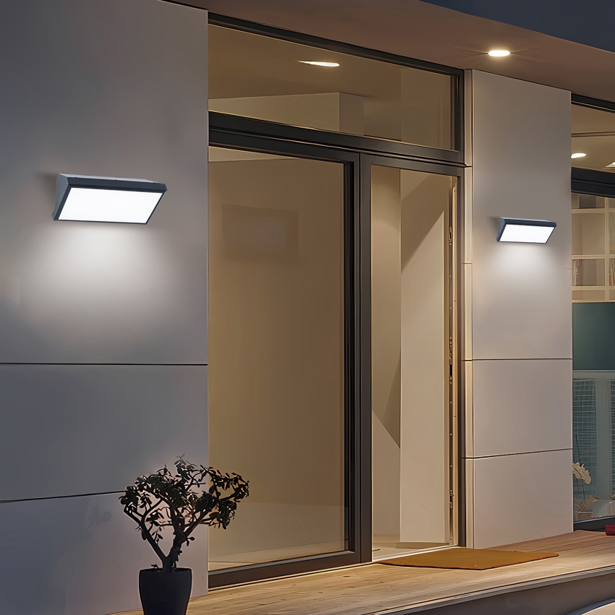 Brilagi - Aplică de exterior LED cu senzor TRIANGLE LED/20W/230V antracit IP65