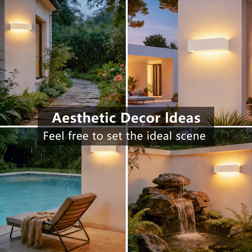 Brilagi - Aplică LED de exterior DONNANI, 12W, 230V, 30 cm, alb, IP44