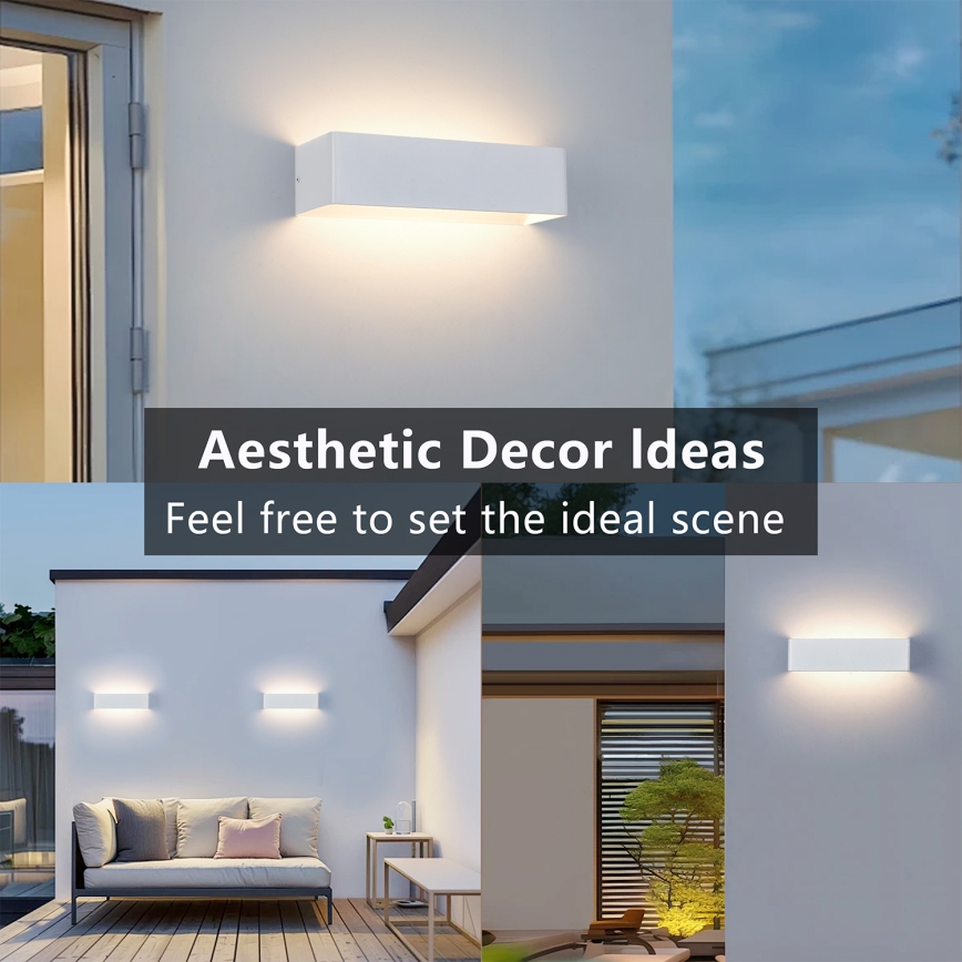 Brilagi - Aplică LED de exterior DONNANI, 12W, 230V, 30 cm, alb, IP44