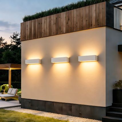 Brilagi - Aplică LED de exterior DONNANI, 12W, 230V, 30 cm, alb, IP44