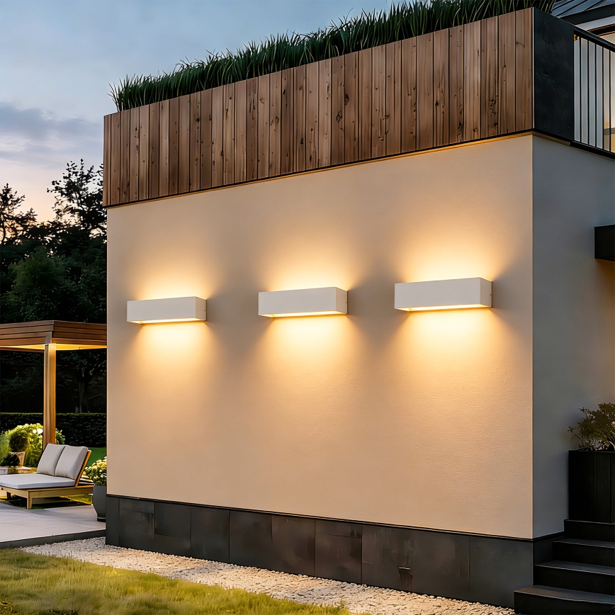 Brilagi - Aplică LED de exterior DONNANI, 12W, 230V, 30 cm, alb, IP44