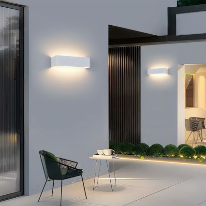 Brilagi - Aplică LED de exterior DONNANI, 12W, 230V, 30 cm, alb, IP44