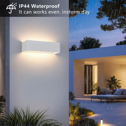 Brilagi - Aplică LED de exterior DONNANI, 12W, 230V, 30 cm, alb, IP44