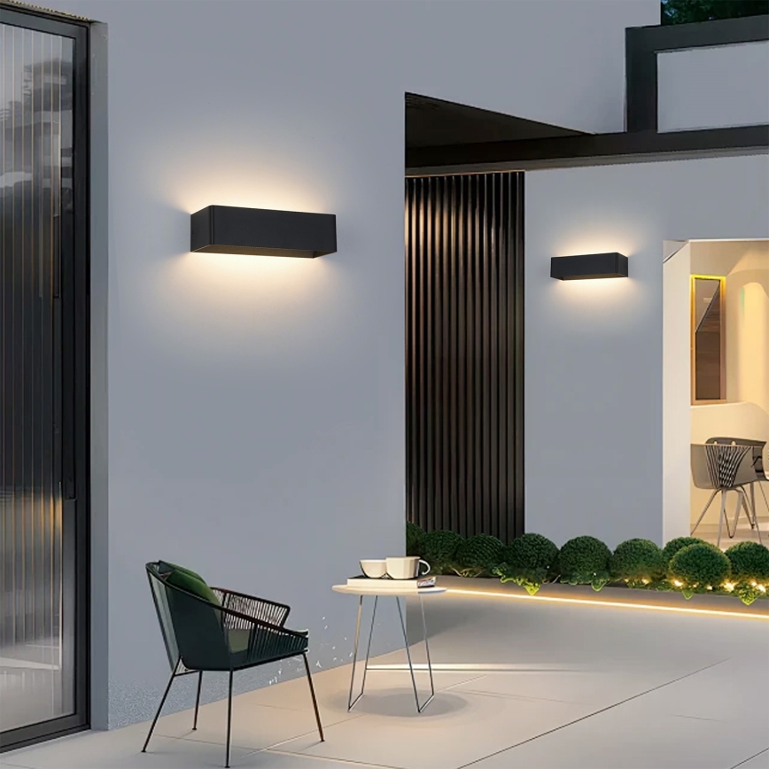 Brilagi - Aplica LED de exterior DONNANI, 12W, 230V, 30 cm, negru, IP44