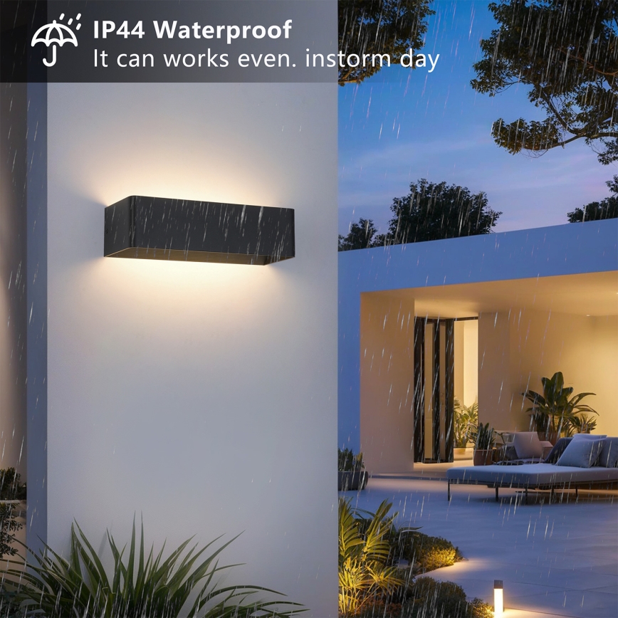 Brilagi - Aplica LED de exterior DONNANI, 12W, 230V, 30 cm, negru, IP44