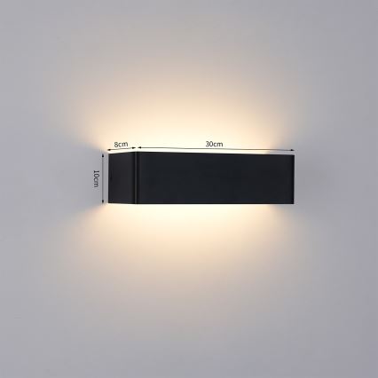 Brilagi - Aplica LED de exterior DONNANI, 12W, 230V, 30 cm, negru, IP44