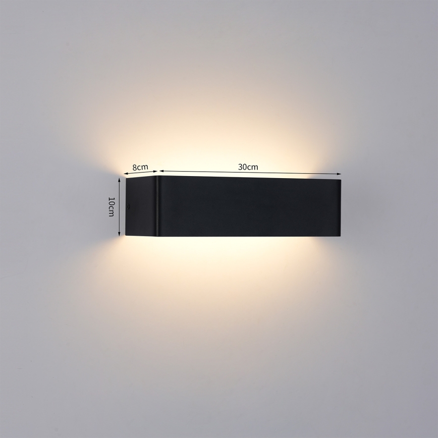 Brilagi - Aplica LED de exterior DONNANI, 12W, 230V, 30 cm, negru, IP44