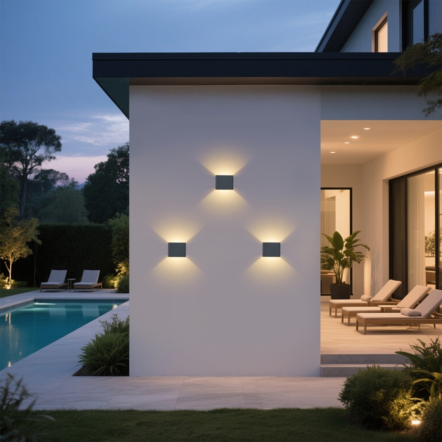Brilagi - Aplică LED de exterior DONNANI, 5 W, 230 V, 10 cm, antracit, IP44