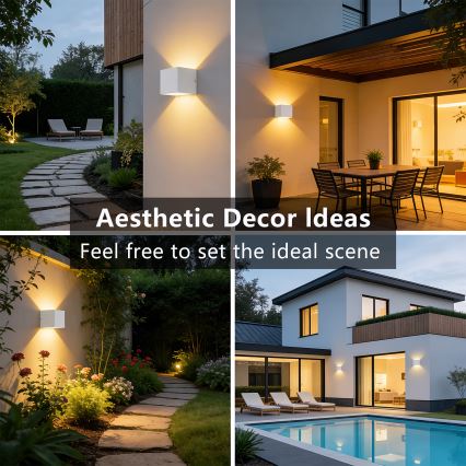 Brilagi - Aplică LED de exterior DONNANI, 5W, 230V, 10 cm, alb, IP44