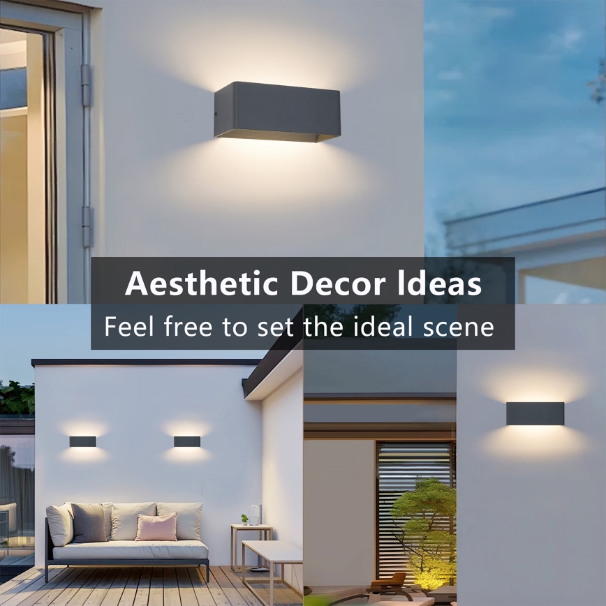 Brilagi - Aplică LED de exterior DONNANI, 7W, 230V, 20 cm, antracit, IP44