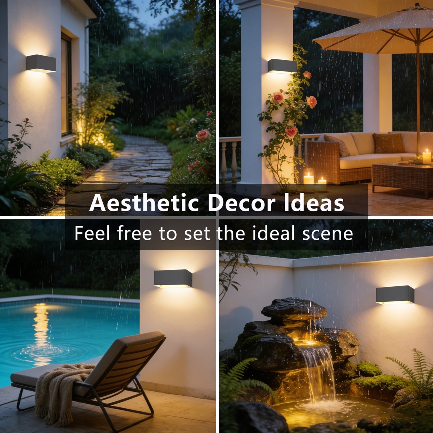 Brilagi - Aplică LED de exterior DONNANI, 7W, 230V, 20 cm, antracit, IP44
