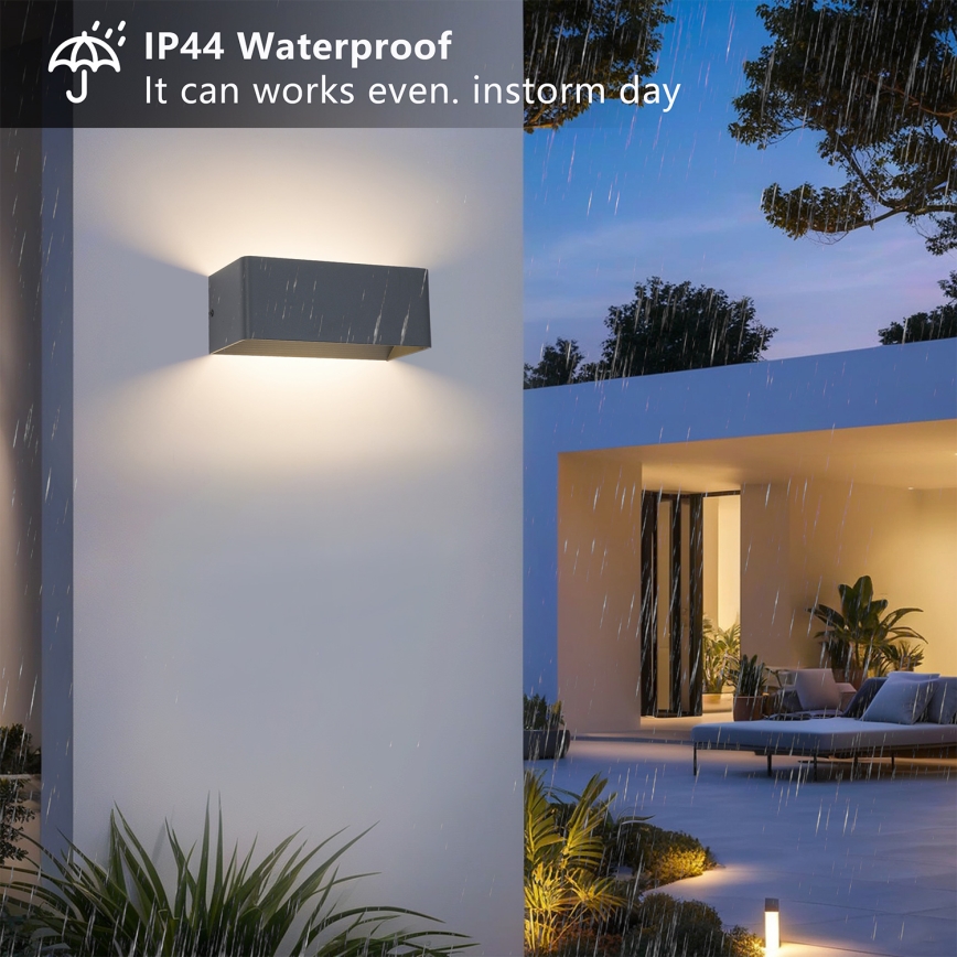 Brilagi - Aplică LED de exterior DONNANI, 7W, 230V, 20 cm, antracit, IP44